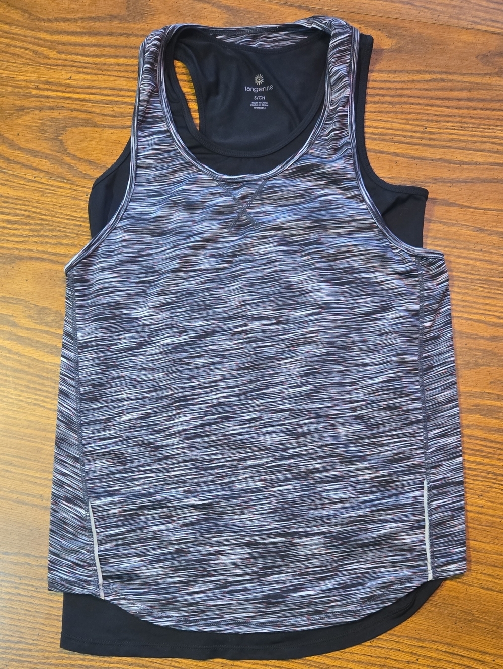 Tangerine Black/Gray/Burgundy Space-Dye Racerback Tank
